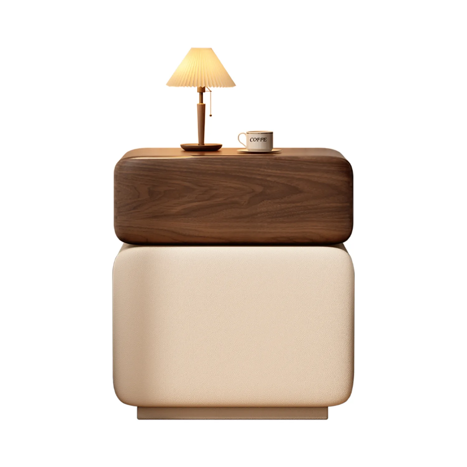 Vintage Nightstand, 3-Drawer Hidden Storage Bedside Cabinet for Bedroom, Small Retro Wooden End Table with Durable Design, Home