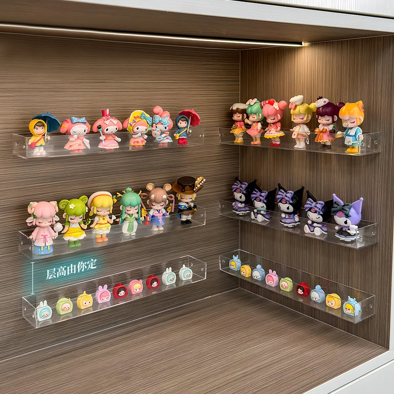 Display Rack Wall Mounted Magazine Organizer Shelf Doll Stand Transparent Wall Hanger Shelf Display Storage Rack