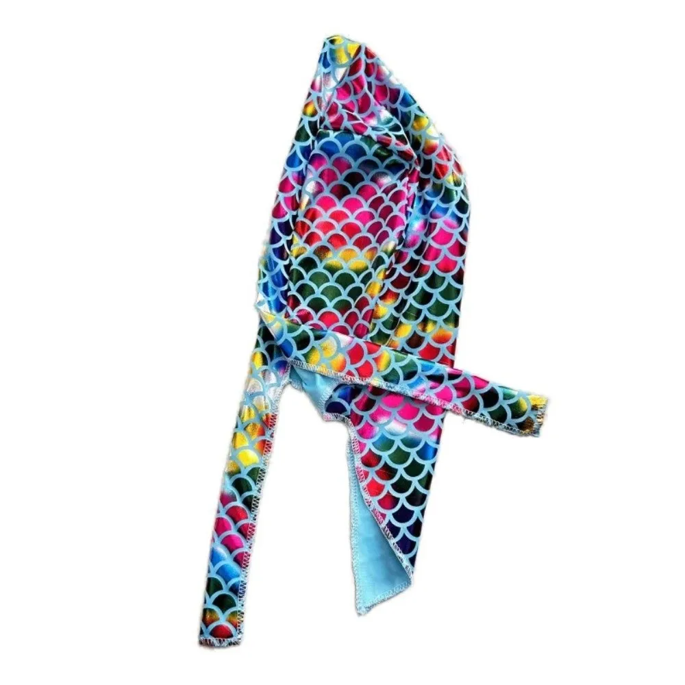 New Shiny Fish Scale Print Bandana Hat Breathable Quick Dry Sports Headscarf UV Protection Comfortable Chemo Cap Sports