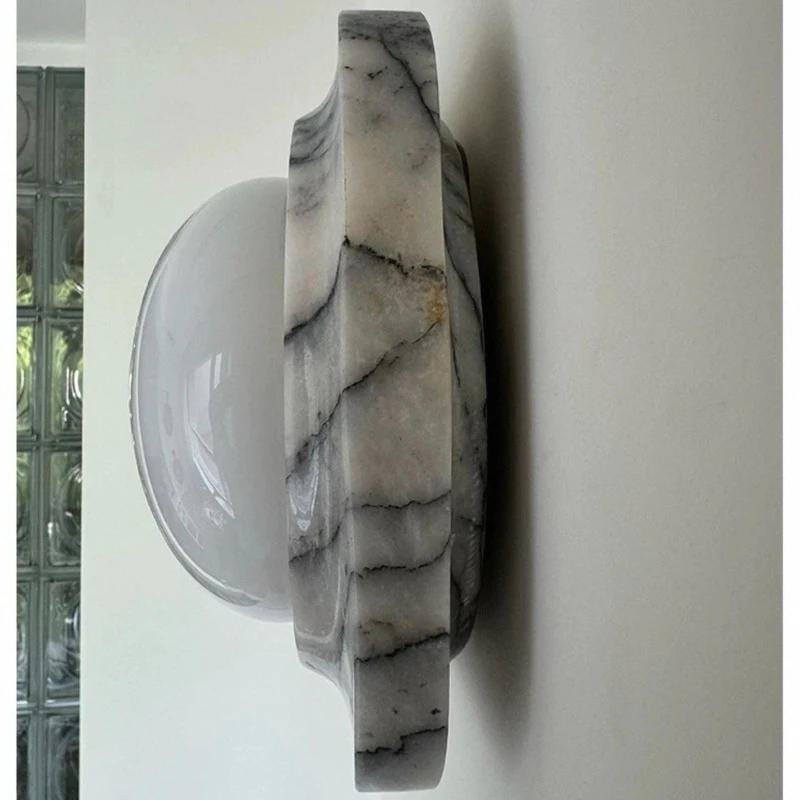 

Italian Luxury Premium Natural Marble Wall Lamp for Bedroom Bedside, Corridor, Aisle & Balcony