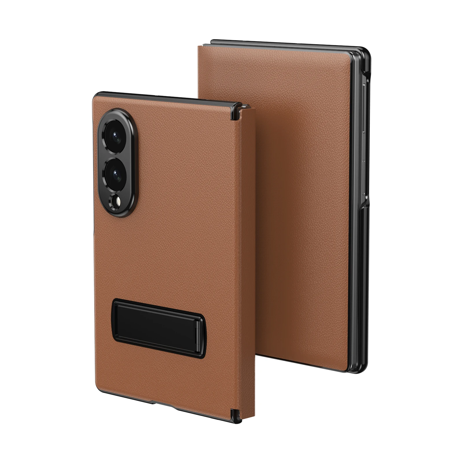 For Samsung Z Fold 8 Wide Phone Case Integrated Stand Luxury Leather Anti‑Fingerprint Shockproof Protection Magnetic Front Cover
