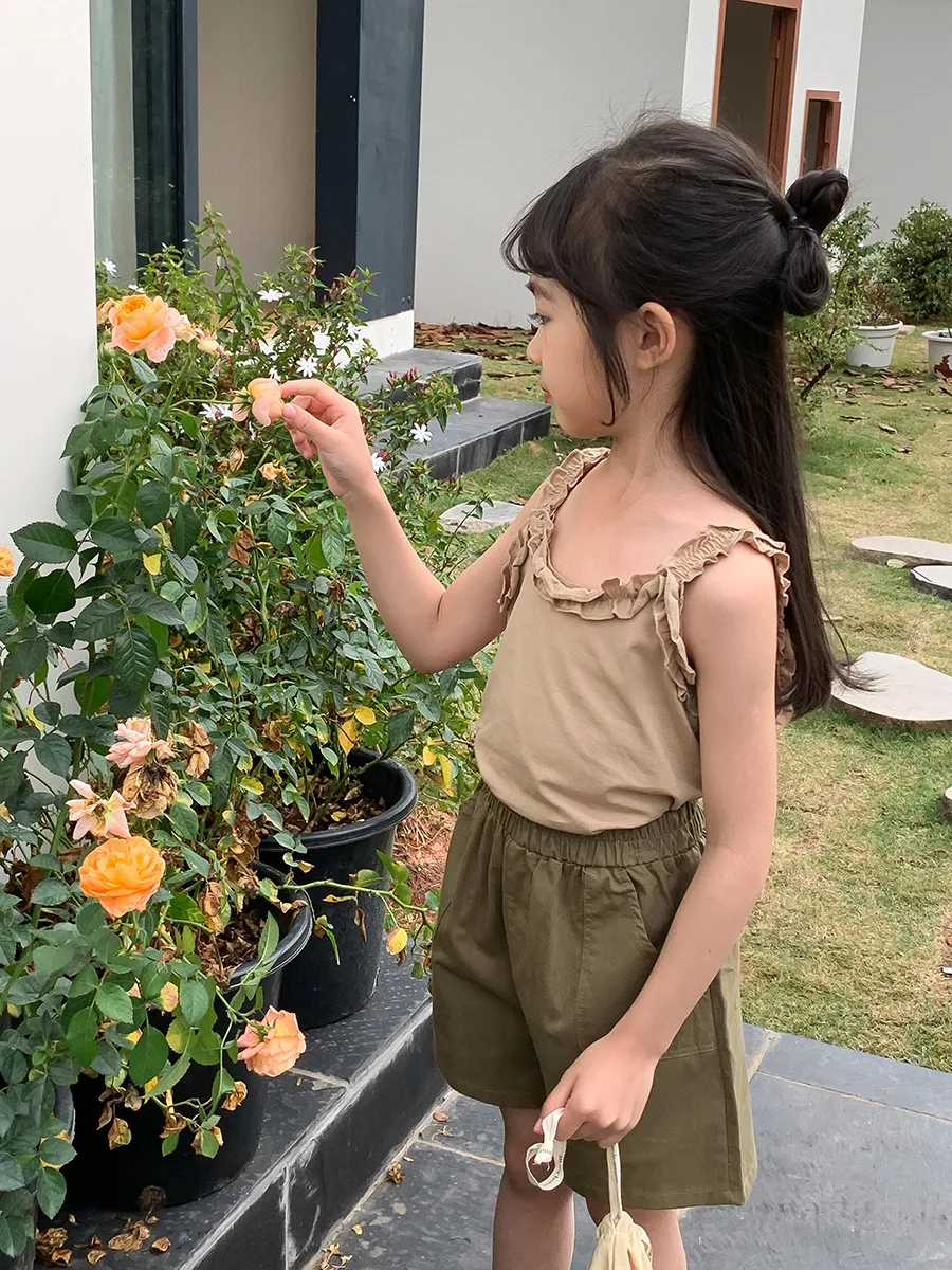 2026 Cotton Summer Thin Shorts for Children Suitable for Boys and Girls Suitable for Wearing Three Quarter Shorts Outside