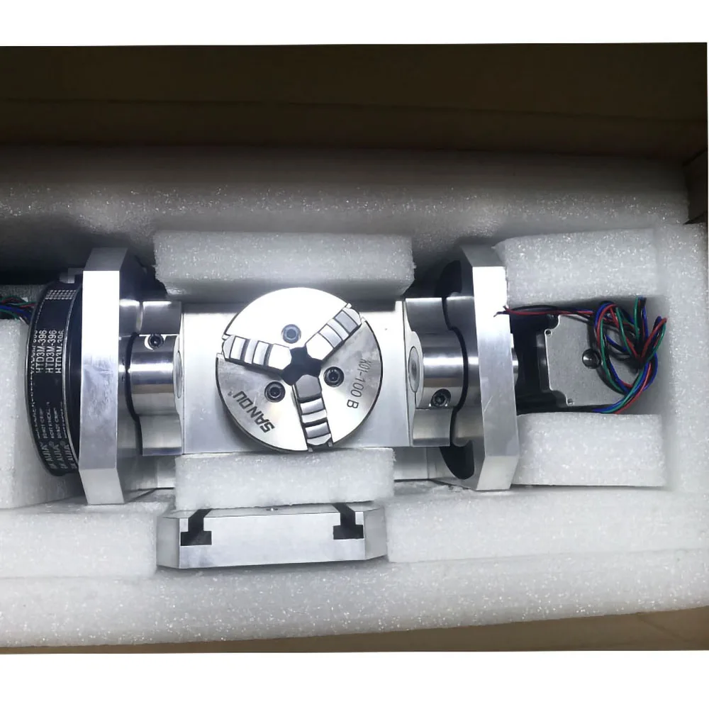 CNC Engraving Machine Accessories 5axis Dual-Axis Linkage 360-Degree Three-Dimensional Engraving Table 5 Axis Gear Ratio8: 1