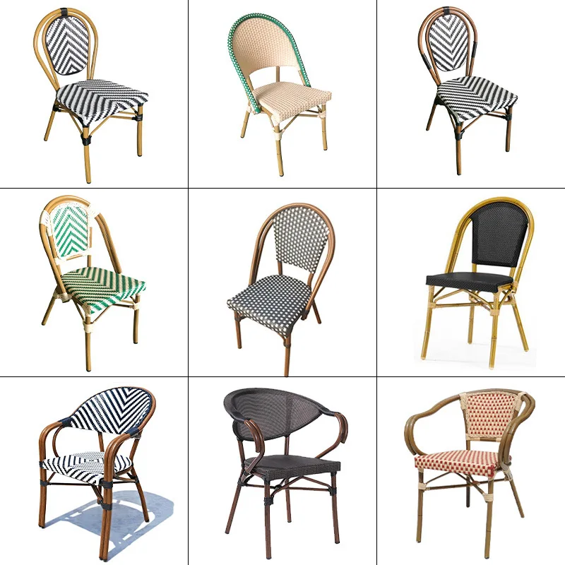 

Restaurant French Outdoor Vine Chair Balcony Leisure Handwoven Vine Chair Cafe Chair Courtyard