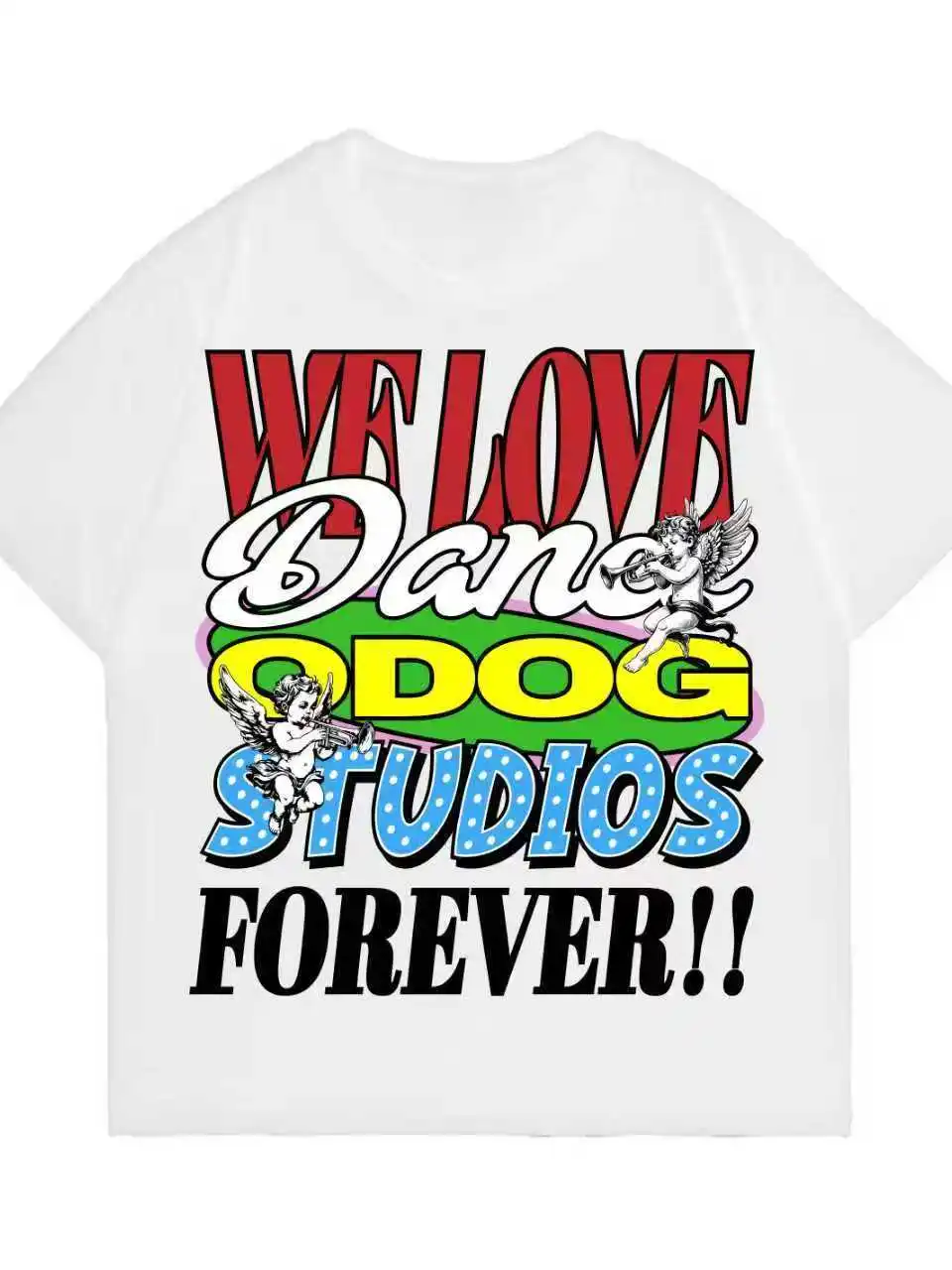 

Футболка Odog Color Colion Print с коротким рукавом, модная уличная одежда, повседневная, дышащая, для уличных танцев, из смеси хлопка и полиэстера