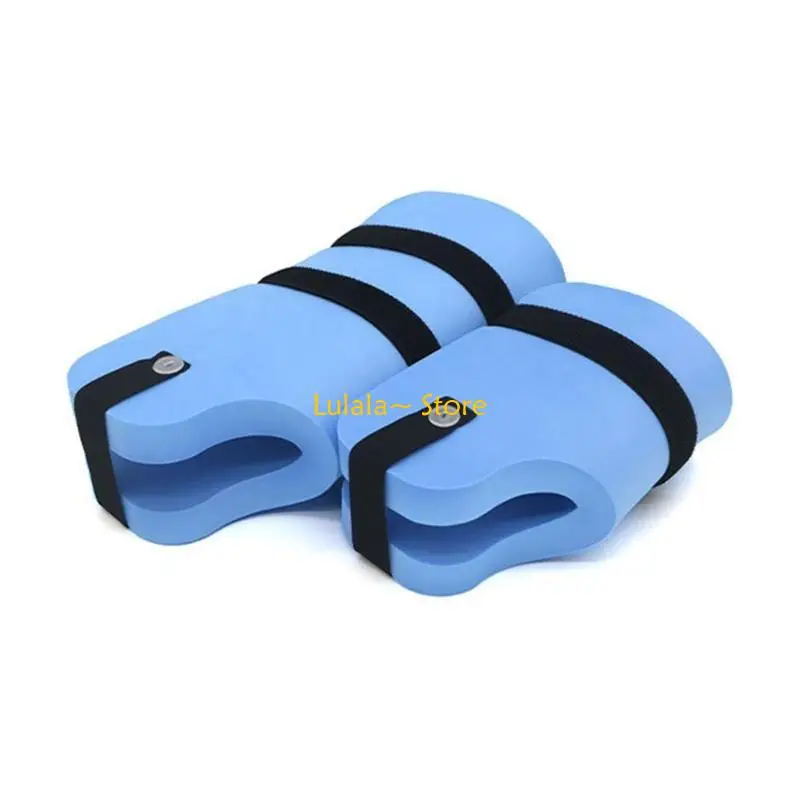 Y4QA อเนกประสงค์ Blue Sturdy Foam Aquatic Cuffs สำหรับว่ายน้ำและออกกำลังกาย 2 แพ็คพร้อมสายรัดปรับระดับได้สำหรับทุกขนาด