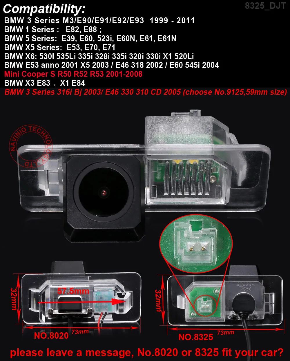 For Sony CCD BMW 3 Series M3/E90/E91/E92/E93 1999 - 2011 E82 E88 Car Back Up Reverse Rear View Parking Cam Camera HD with LED