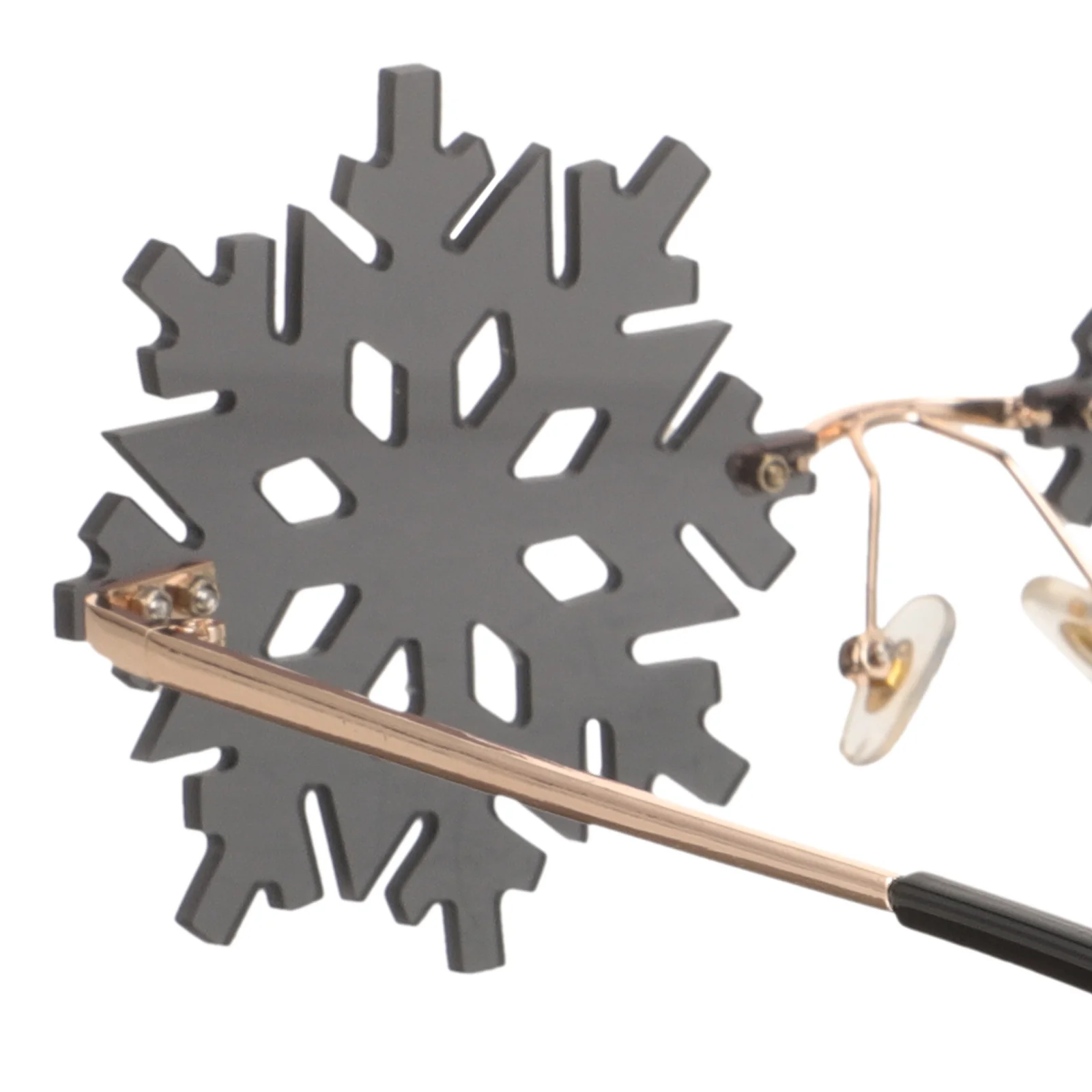 

1 пара солнцезащитных очков без оправы со снежинками, креативный реквизит для фотосессии, рождественские безрамочные очки, рождественские забавные солнцезащитные очки, стильный декор