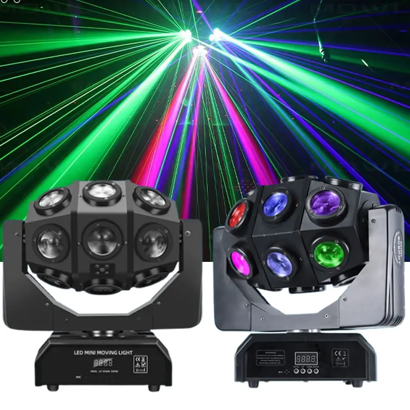 RGBW 4in1 LED 18pcs Phantom Rotating Beam Laser Light 18x12W Football Lamp Stage Effect Lighting for DJ Disco Club Music Party