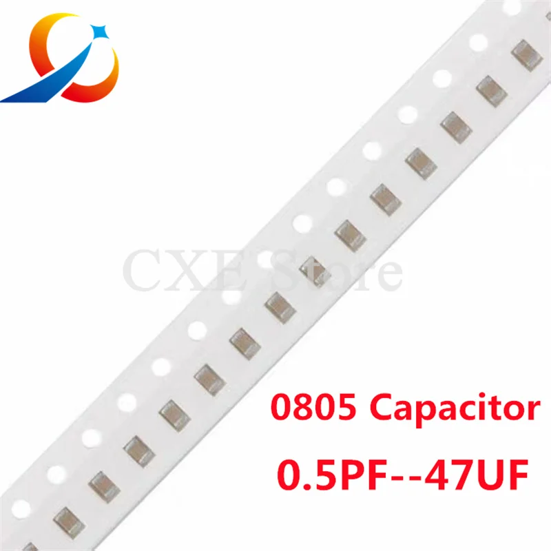 100PCS 0805 SMD MLCC Multi-layer Ceramic Capacitors 0.5pf-47uf 1PF  10PF  47PF 100PF 220PF 1NF 4.7NF 47NF 100NF  1UF 10UF NEW