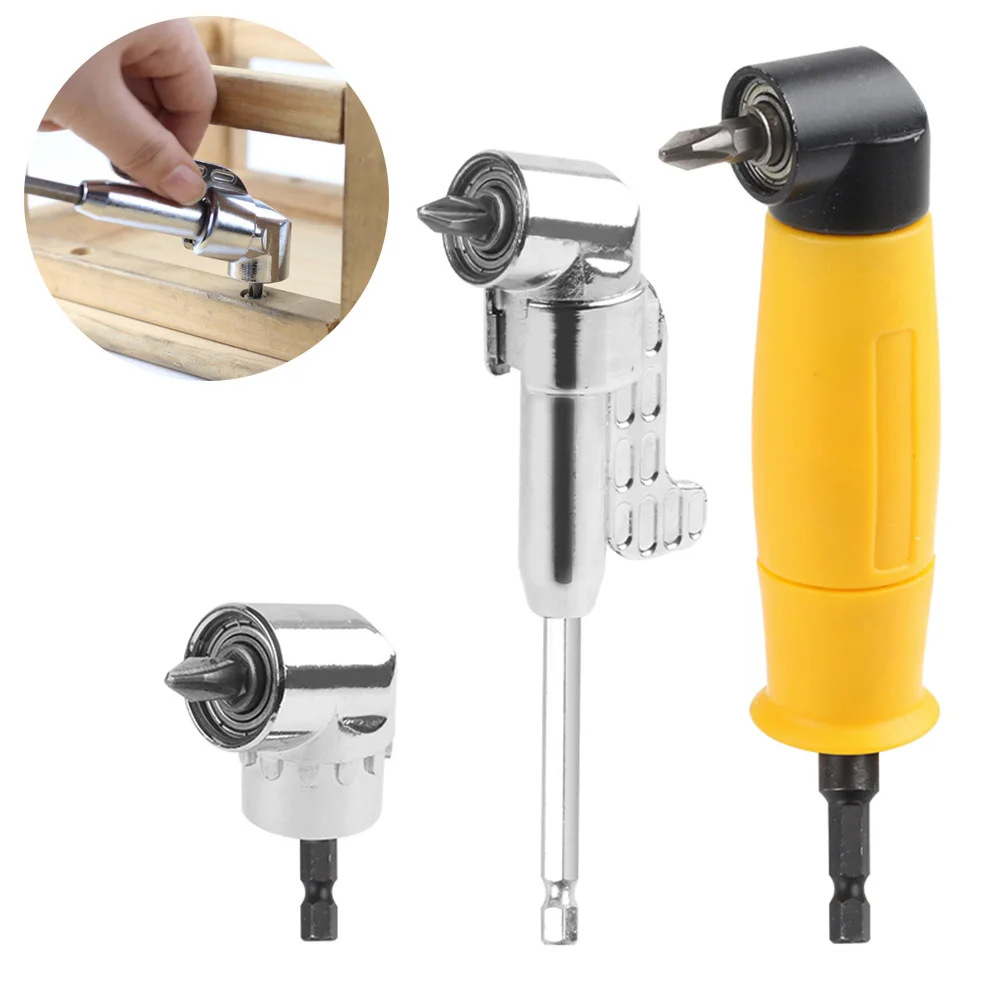 Hex Bit Ajustável Chave de Fenda Soquete Bits Adaptador Broca Ferramenta de Parafuso Magnético Ângulo de 90 Graus