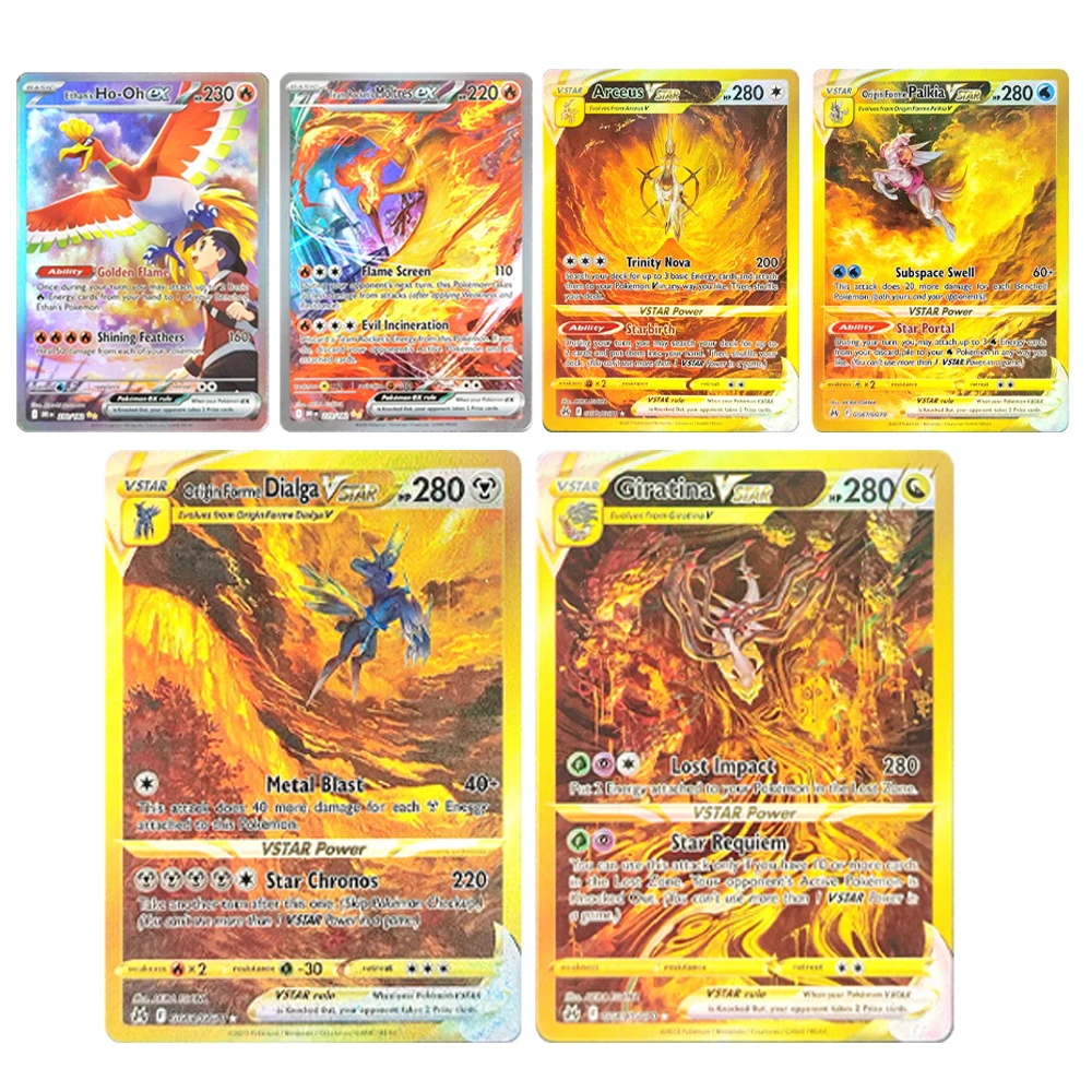 

Pokemon Self Made PTCG Japanese Arceus Giratina Origin Forme Dialga Palkia VSTAR S12a Universe Collection Flash Card Toy Gift