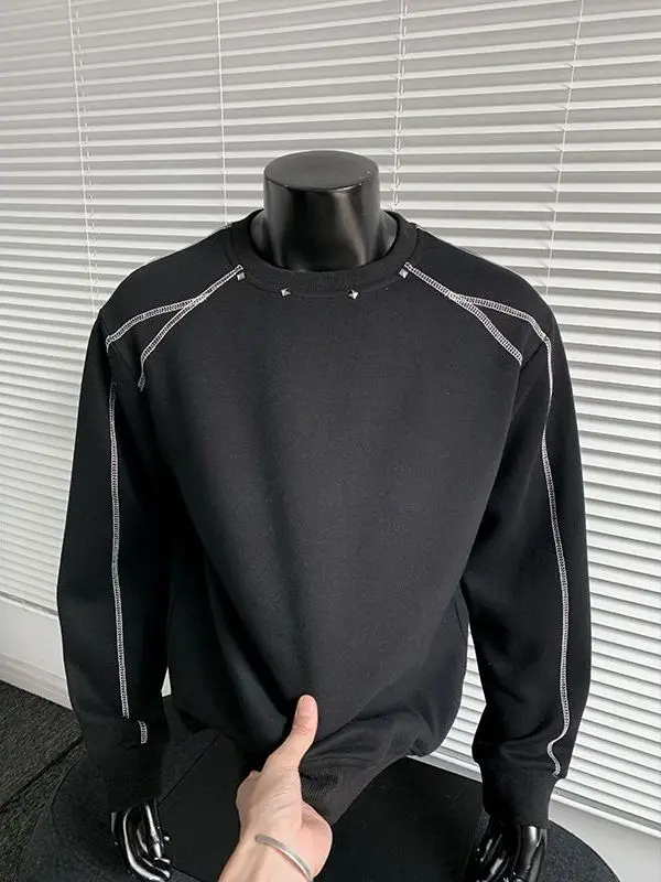 

Large Size 300 Pou Crew Ne Sweatirt Men's Long Sve Red Design Spring Autumn Casual Wear Comfortable Breathable