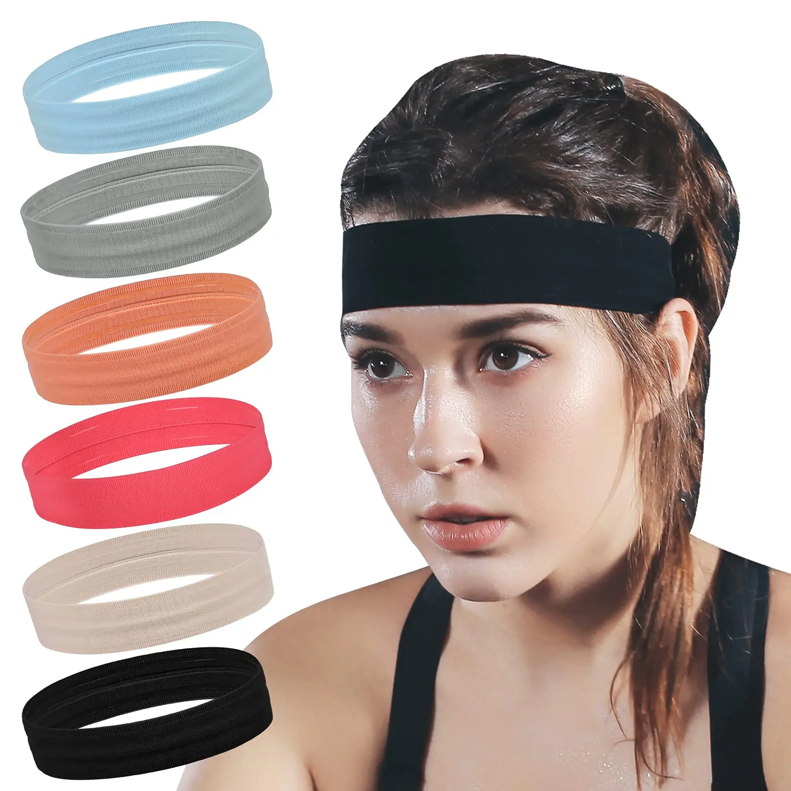 Simple Sports Quick Dry Women Headbands for Women Yoga Non Slip Adjustable Running Headband Men Headwear Bandeaux Femmes