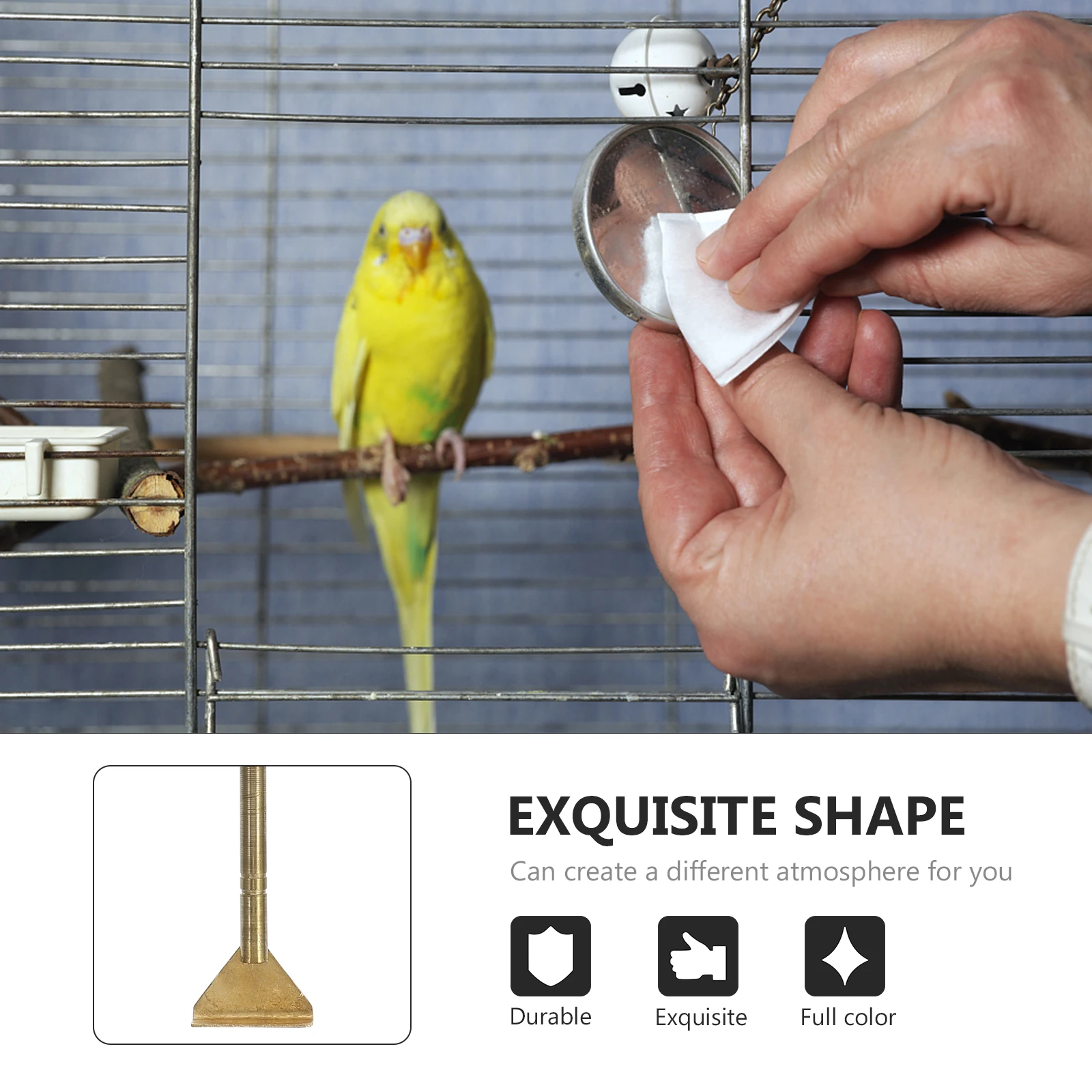 

Bird Guano Cleaning Tools Long Handle Bird Cleaner Brass Scraper Feces Remover Cage Brush Pet Cage Cleaning Tool Durability