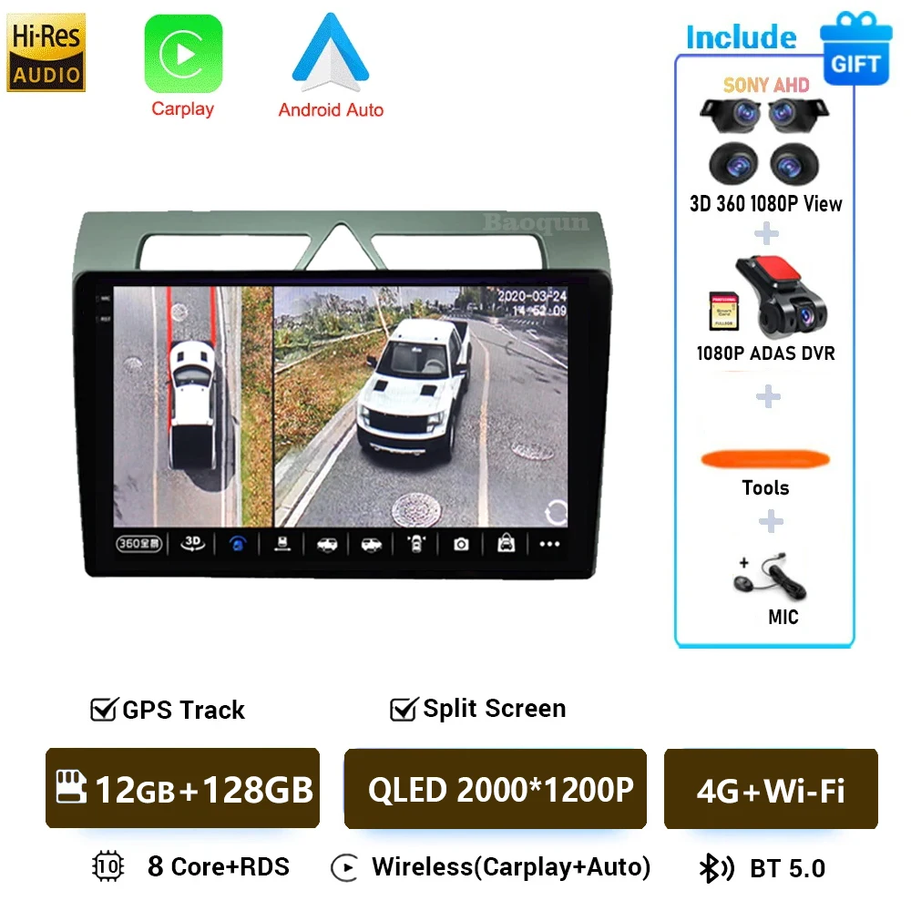 Auto radio voor Kia Picanto 2007 - 2010 Android 16 All-in-one Carplay Auto multimediaspeler autoradio GPS navigatie