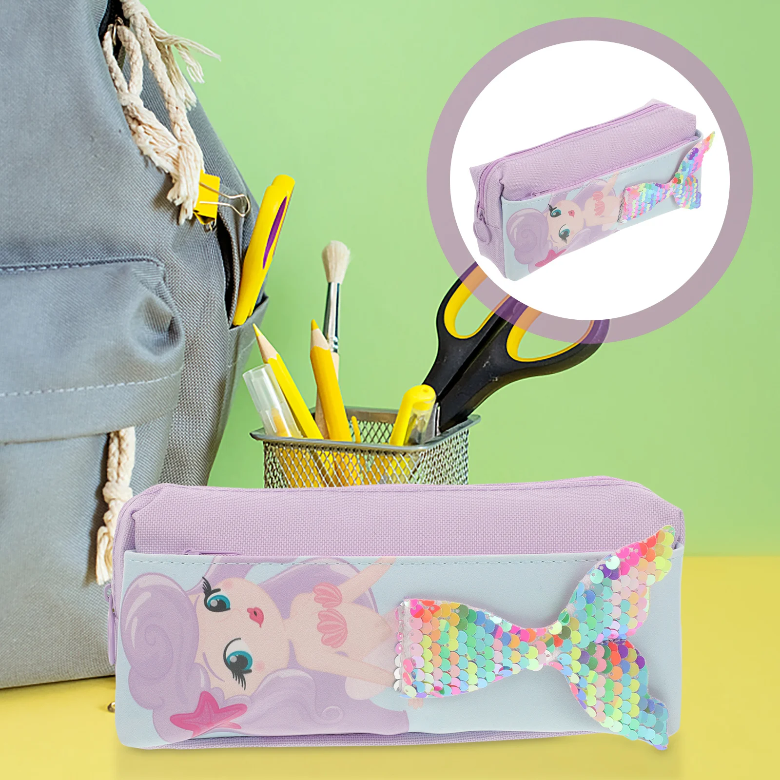 

Sequin Case Double Layer Oxford Cloth Pencil Organizer Slim Pencil Pouch For Girls Cute School Supplies Aesthetic Pen Bag