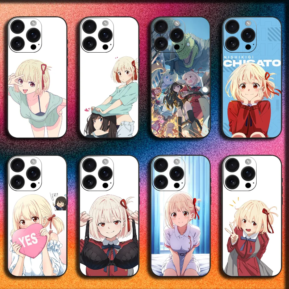 

Anime L-Lycoris Recoil Chisato Nishikig Phone Case For iPhone 16,15,14,13,12,11,Pro,XS,Max,XR,Plus,E,Mini Soft Black Cover