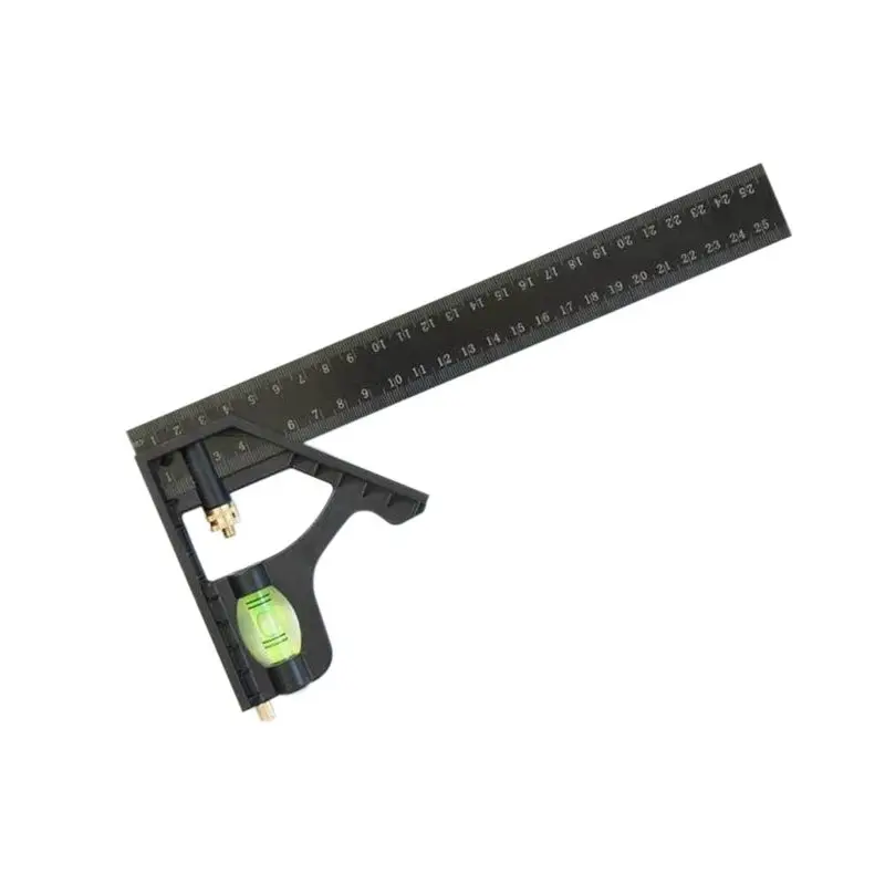 A74U 250mm Multifunctional Combined Square Ruler Movable 45-Degree Right-Angle Crutch Measuring Tool
