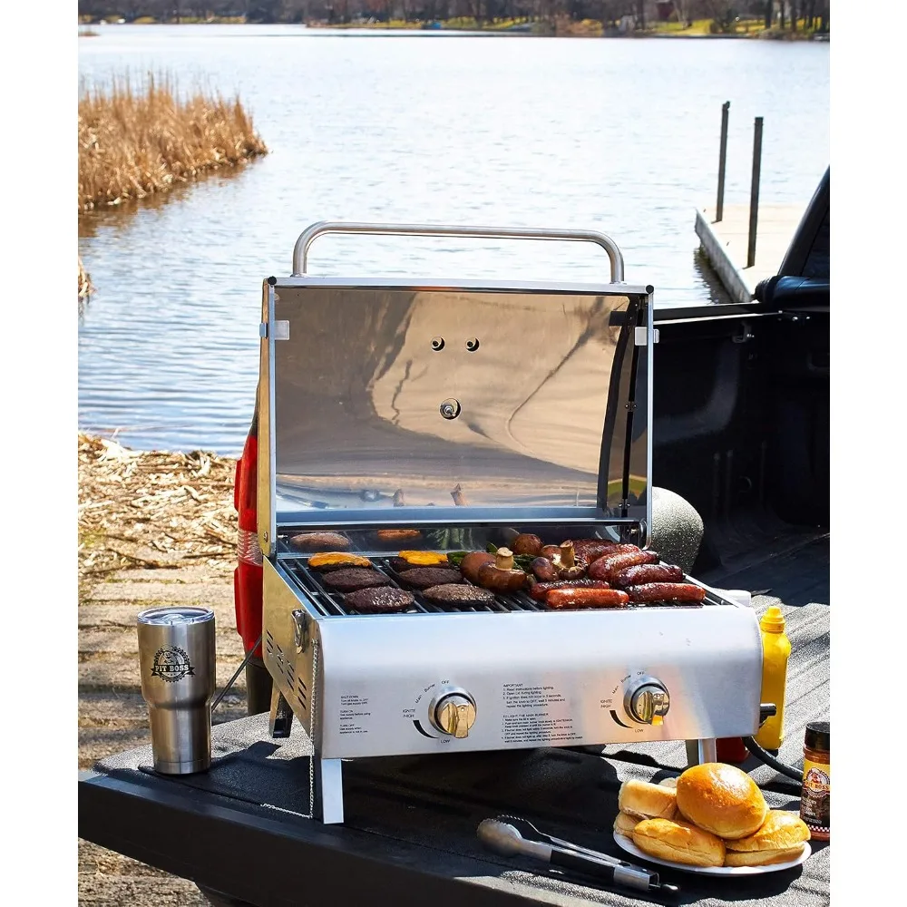 Grills 75275 Stainless Steel Two-Burner Portable Grill