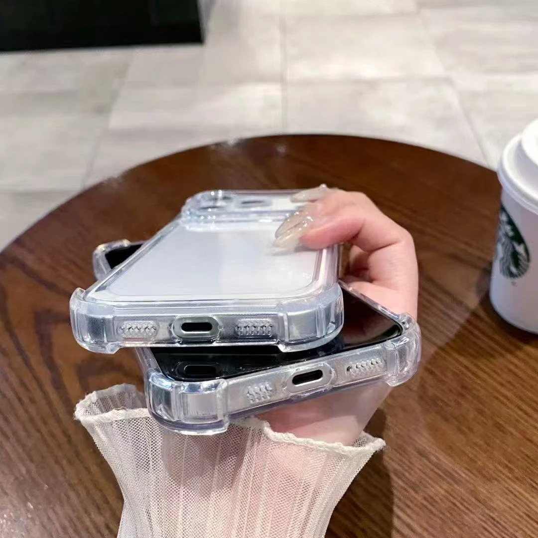 حافظة هاتف شفافة مضادة للصدمات لهاتف آيفون 17 16 15 14 Plus 13 Pro Max من السيليكون غطاء حماية شفاف للكاميرا