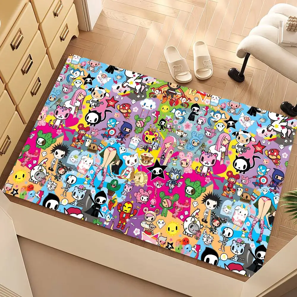 T-Tokidoki Floor Mat Suitable For Living Room Kitchen Bathroom Non-slip Mat Household Foot Mat
