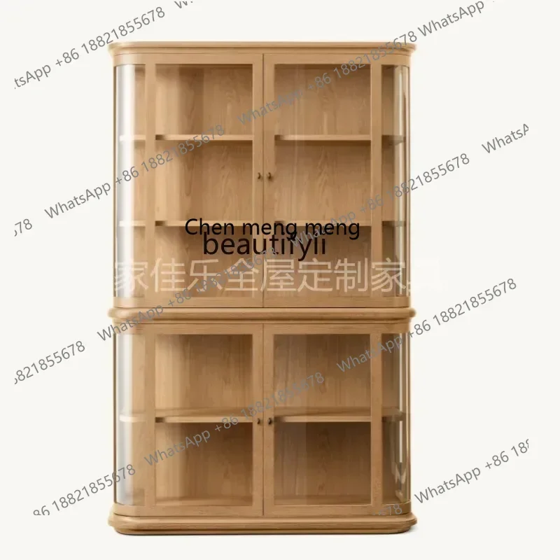 American solid wood living room storage bookcase villa study custom furniture