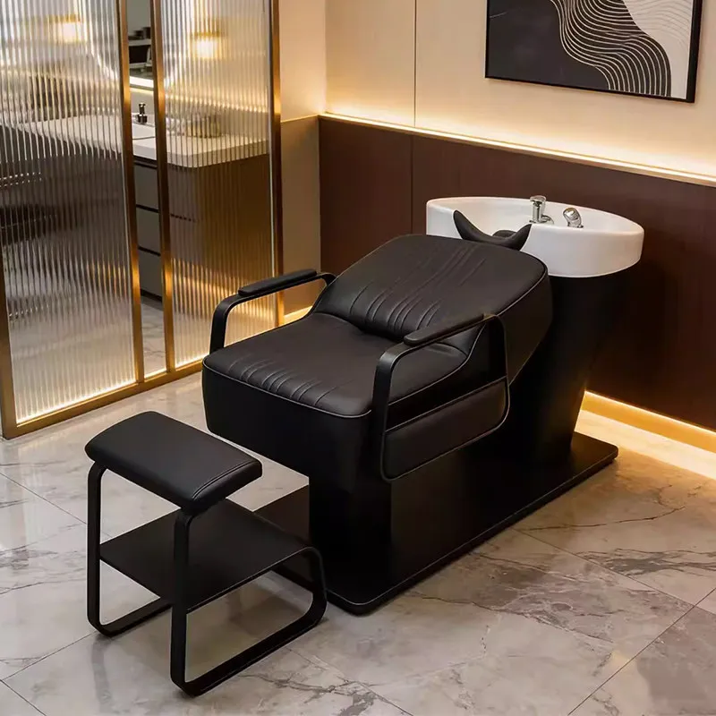 Styling Shampoo Bed Minimalist Machine Reclining Luxury Shampoo Bed Ergonomic Lavatesta Parrucchiere Poltrona Bathroom Furniture