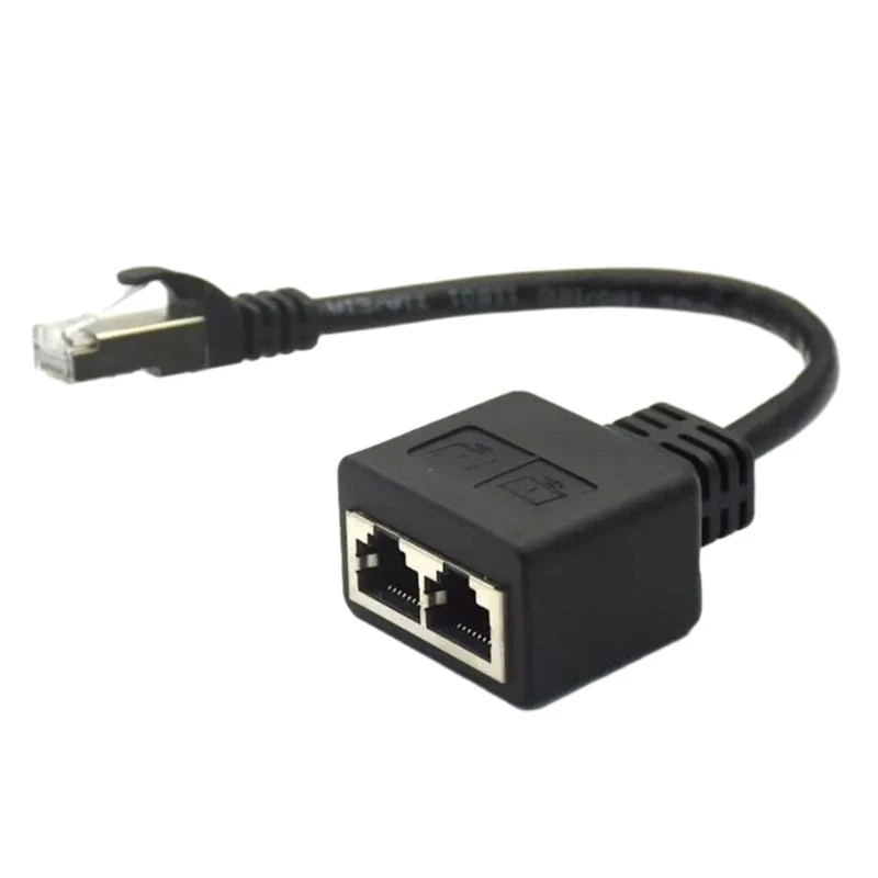 Cavo adattatore splitter RJ45 da 1x maschio a 2x femmina per linea di estensione cavo convertitore Ethernet LAN Ethernet