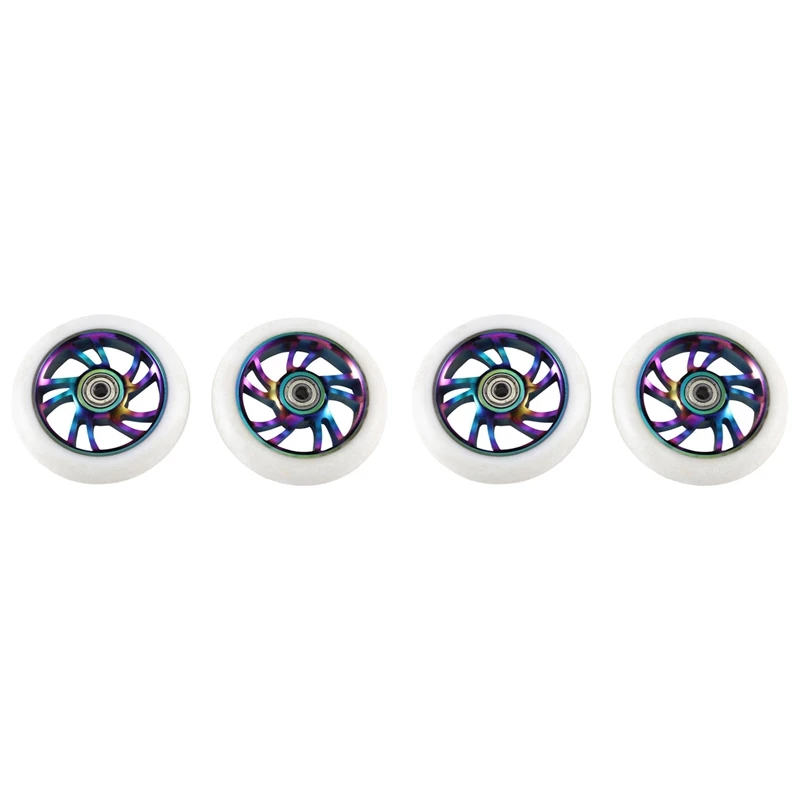 

4Pcs 110Mm Scooter Wheels Replacement Aluminum Wear-Resistant PU Stunt Scooter Parts Kick Scooter Accessories