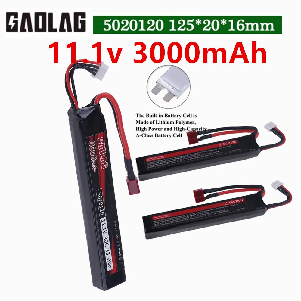 3s 11.1v Lipo Battery for Water Gun Airsoft 11.1V 3000mAh Battery With T Plug for Airsoft BB Air Pistol Electric Toys Guns Parts