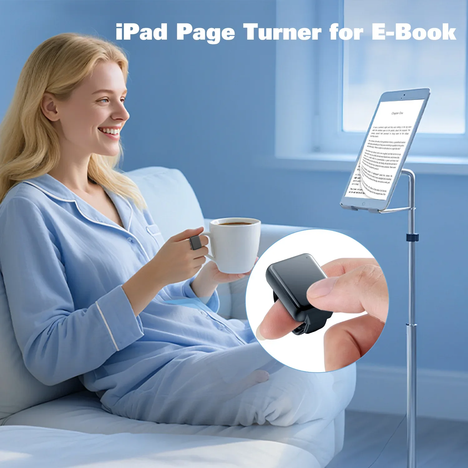 Mini Bluetooth Ring Mouse Remote Control Page Turner for TikTok YouTube E-book Tablet Smartphone