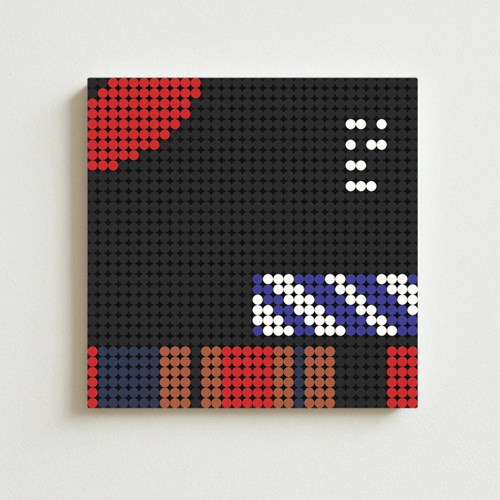 

DIY Building Blocks Mosaic Wall Art Inspired by P-Pink F-Floyd Classic Rock Music Creative Handmade Poster for Home Decor