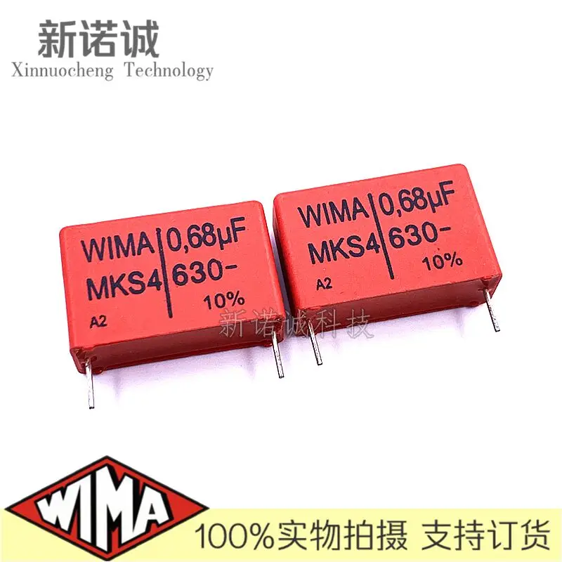 5PCS/10PCS/30PCS/Lot WIMA MKS4 0.68UF 630V 630v0.68UF foil film capacitor 630V680nF 680NF 630V684 684 Foot distance 27.5MM