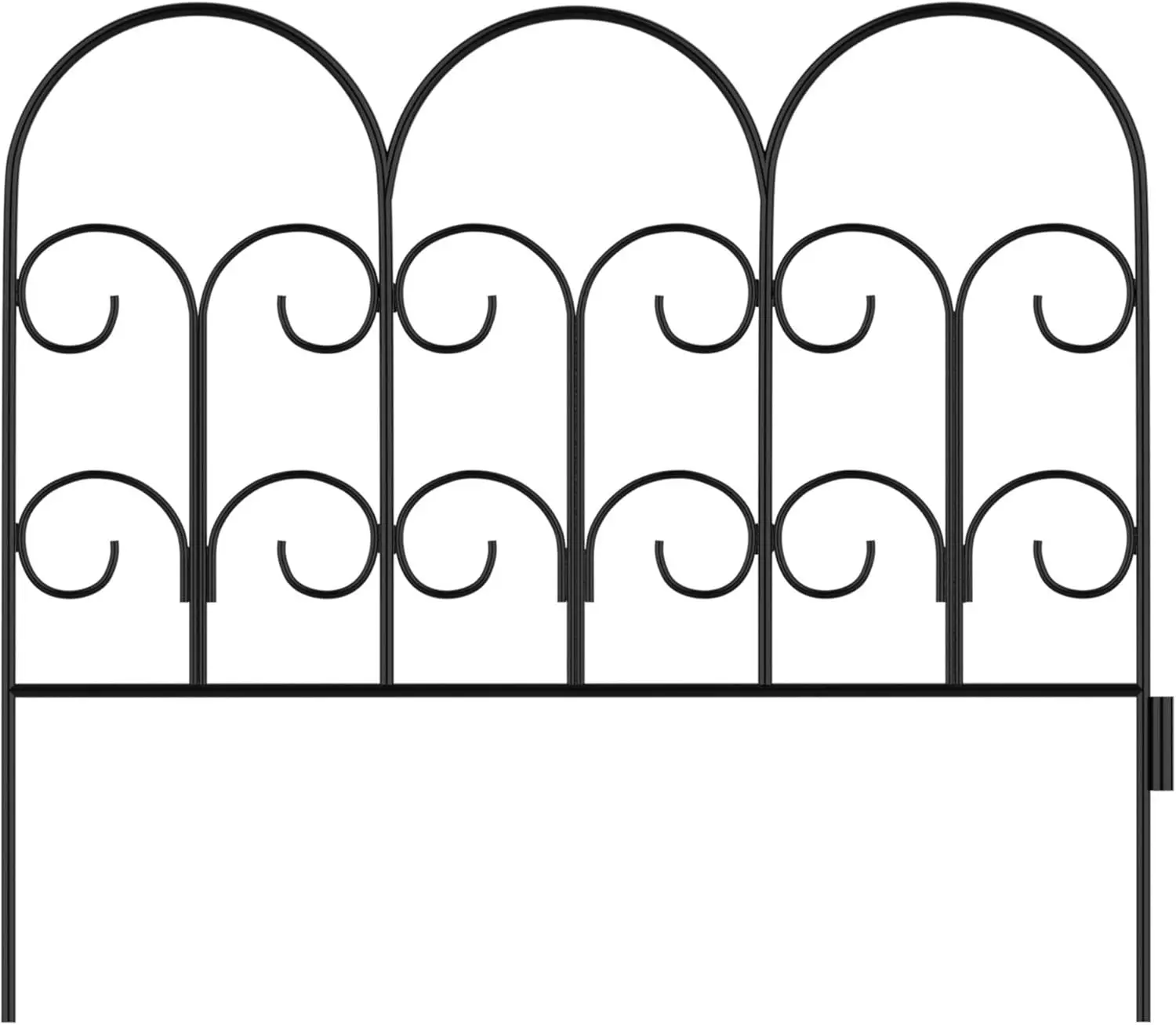 

5-Piece Interlocking Metal Garden Fence Panels for Flower Beds and Landscaping, Decorative Scroll Edging with Stakes