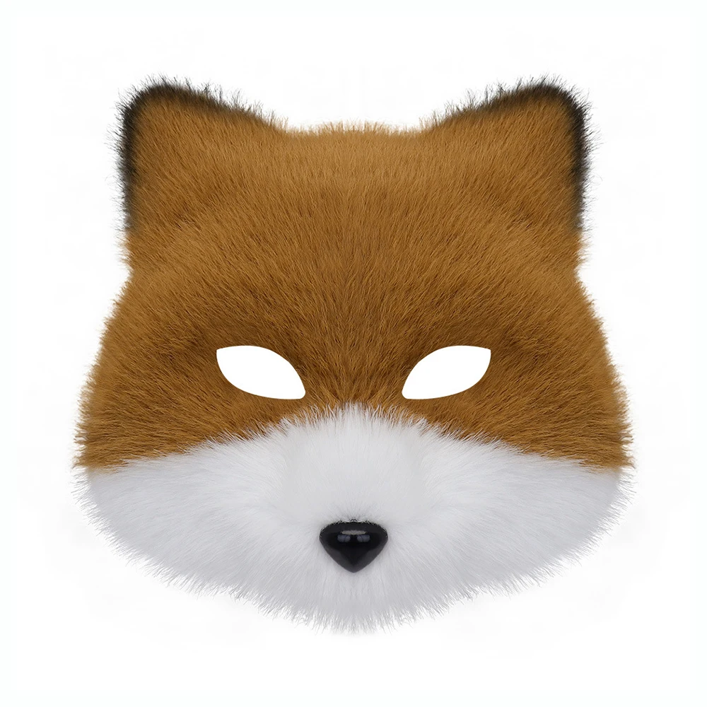 Party Fuchs Maske Kunststoff realistische Fuchs Maske pelzige Tiermaske realistisch für Cosplay Halloween Party Urlaub Dekoration