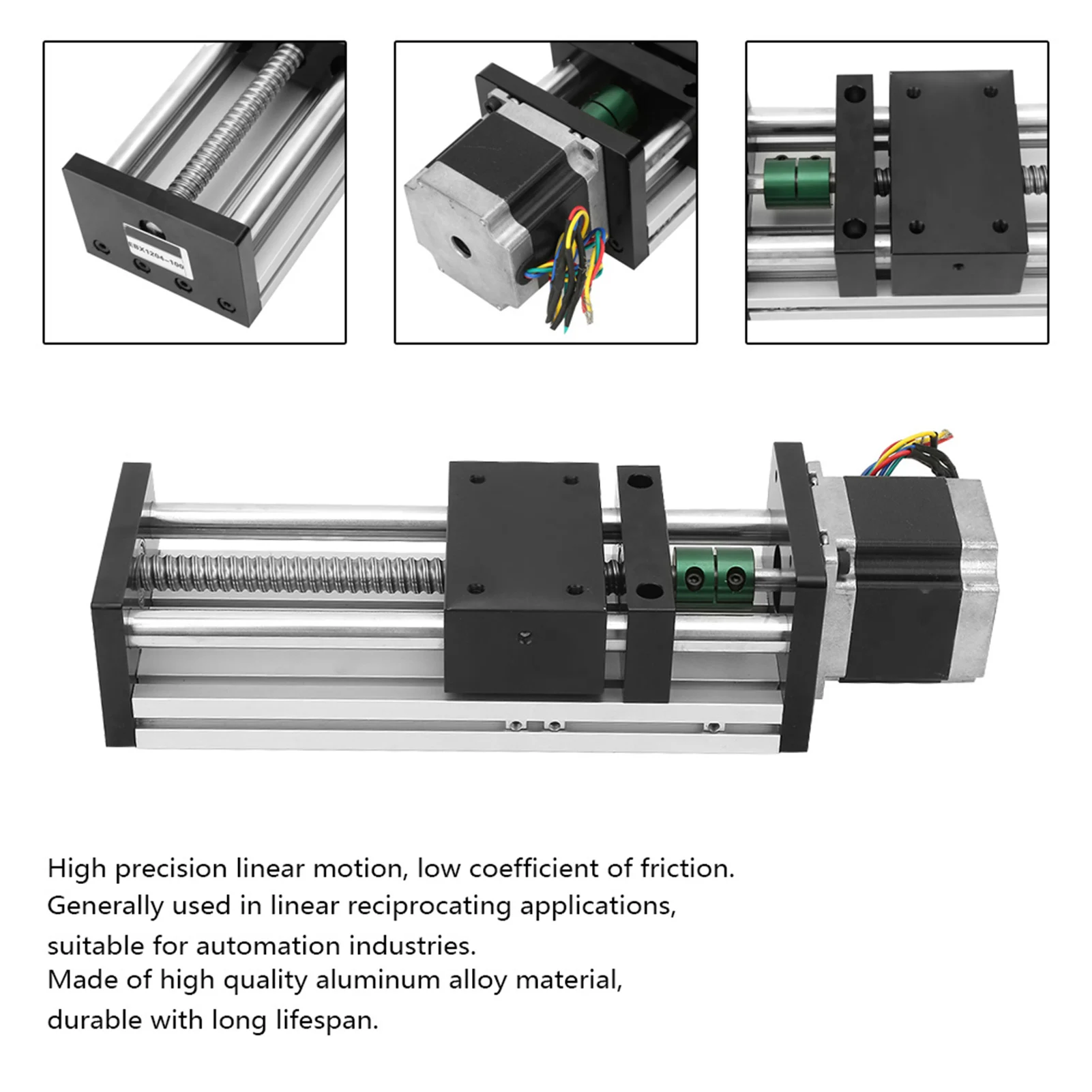 Linear Reciprocating Application 100mm Effective Travel 1605 Ball Screw  Rail Sliding Table Nema23 57 Stepper Motor