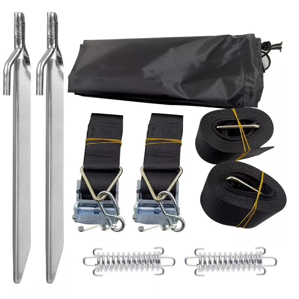

1set Awning Storm Hold Down Side Straps Canopy Securing Hooks Fit For Thule Caravan Motorhome Storm Wind Set Pair RV Accessories