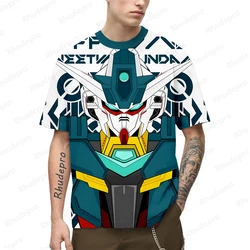 Camiseta de manga curta estilo Harajuku masculina, streetwear modelo Gundam, camiseta masculina extragrande, tops, roupas Harajuku, Y2K Essentials, 100-5XL, 2024