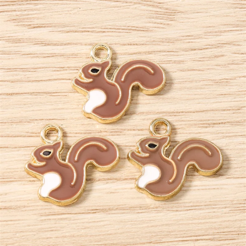 Tusember 20 Stück 13 x 31 mm niedliche Eichhörnchen-Anhänger für die Schmuckherstellung, Halsketten, Ohrringe, Armbänder, DIY-Handarbeitsbedarf – Detail 7