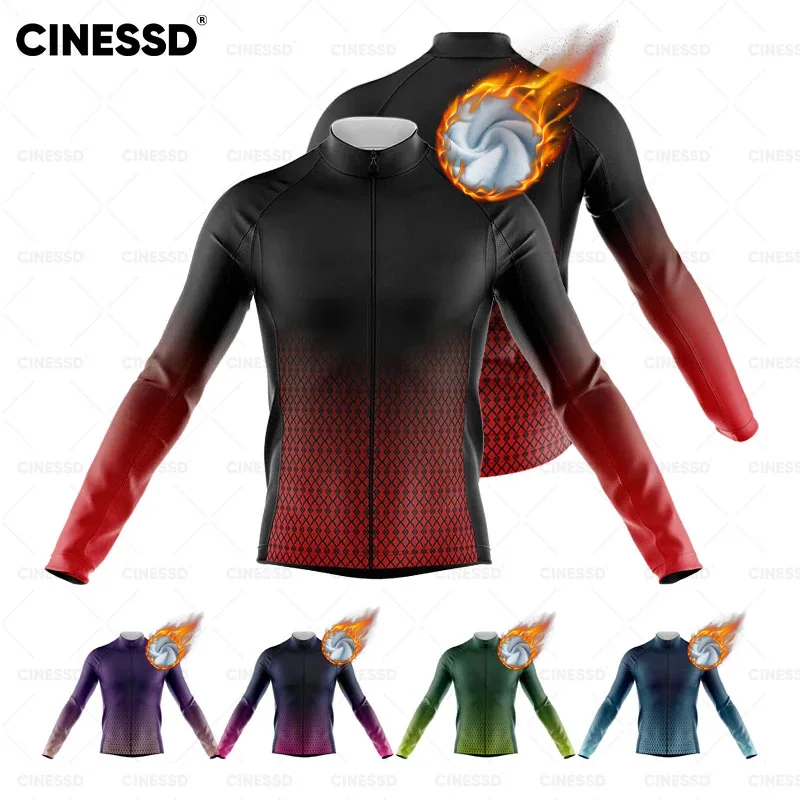 Winter MTB Bike Wear Maillot Ropa Ciclismo Cycling Suits Men's Long Sleeve Bicycle Clothing Thermal Fleece Cycling Jersey Sets