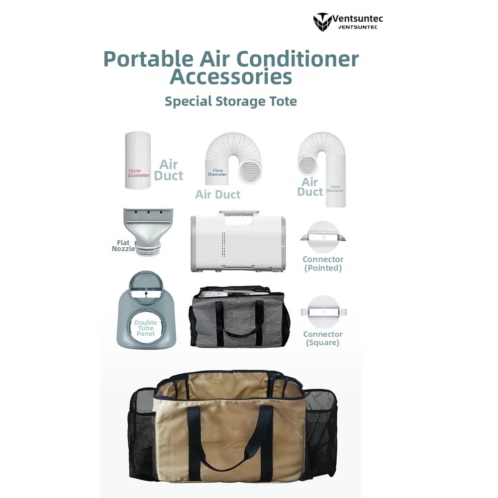 Camping Tent Cooler Dual Pipe AC Kit Optimal Temperature Control Avoids Cold Air Loss Reinforced Steel Wire Window Installation