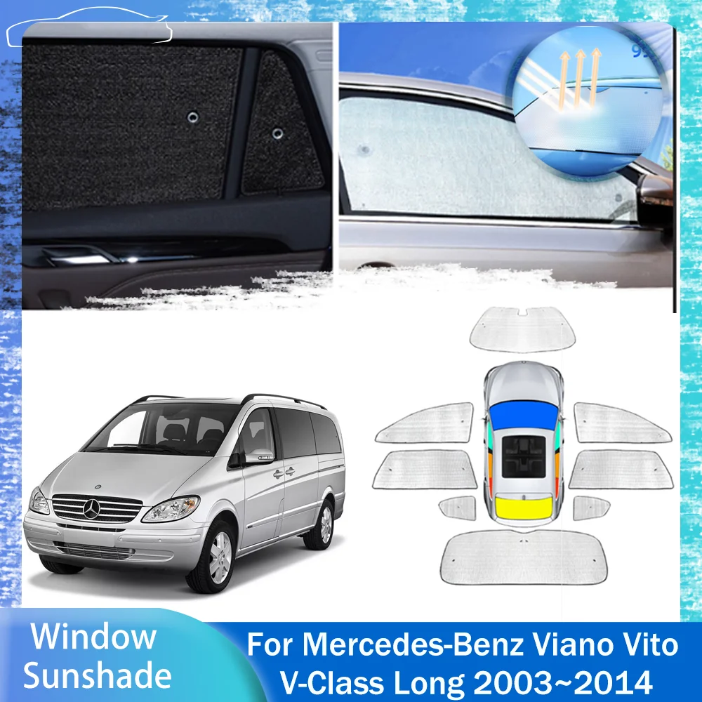 

For Mercedes-Benz Viano Vito Long 2003~2014 Car Skylight Sunshade Side Window Windshield Sun Shade Protector Parasol Accessories