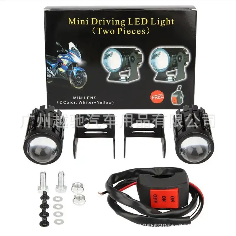 Two-Tone Lock and Load Spray12-80VWaterproofLEDMotorcycle  Headlight Color Far near Integrated Waterproof