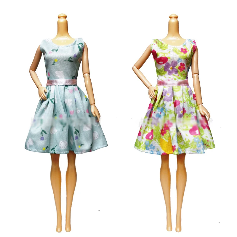 جديد 30 سنتيمتر دمية على شكل أميرة فستان مجموعة 1/6 دمية فستان الملابس موضة الصيف طباعة فستان اكسسوارات عادية دمية تنورة فتاة لعبة