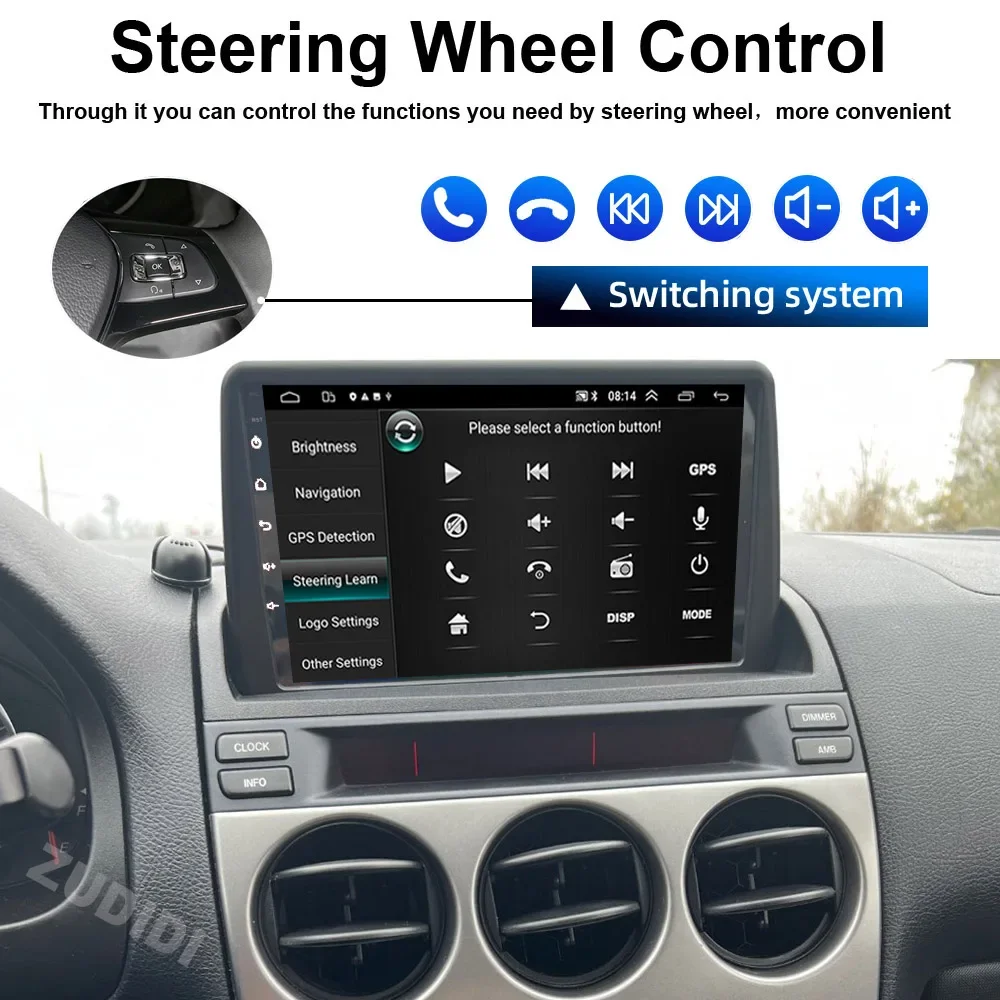 Ndroid 13 per Mazda 6 2002 - 2008 navigazione multimediale GPS Video Autoradio Player Car Stereo Carplay Monitor Radio Screen TV