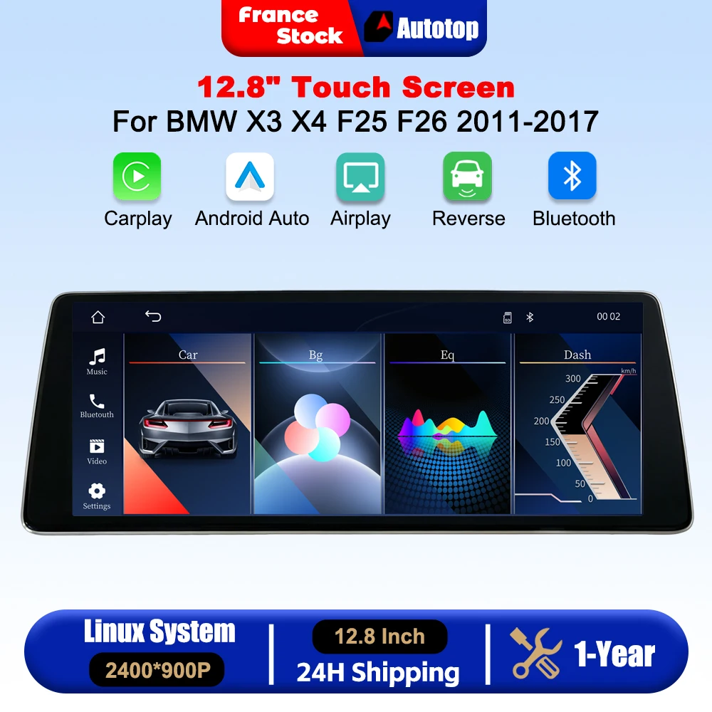 12.8 Inch Wireless CarPlay Android Auto Touch Screen For BMW X3 X4 F25 F26 2011-2017 CIC NBT System Car Intelligent Systems Smart Multimedia Car Radio With Bluetooth GPS Navigation Autolink Navi Mirror Link AirPlay