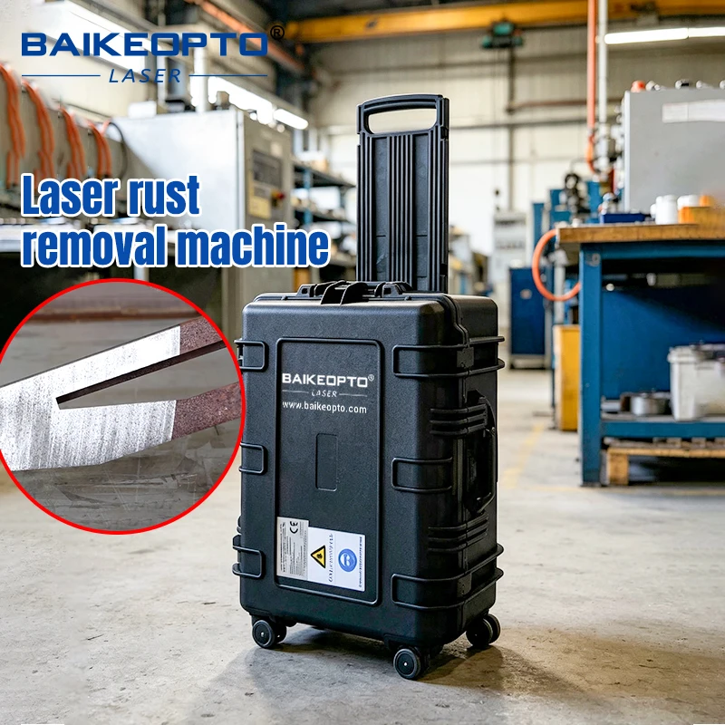 100W Trolley Box Laser Cleaning Machine for Dust Removal, Rust Removal, Oil Removal, and Paint Removal