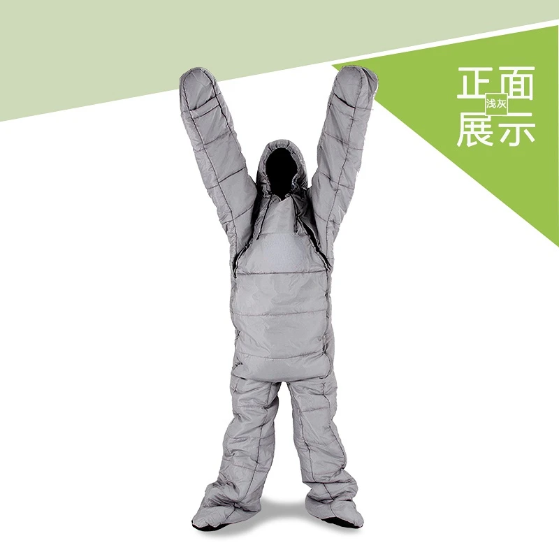 Outdoor Camping Sleeping Bag Adult Autumn and Winter Thickened Warm Humanoid Split Leg