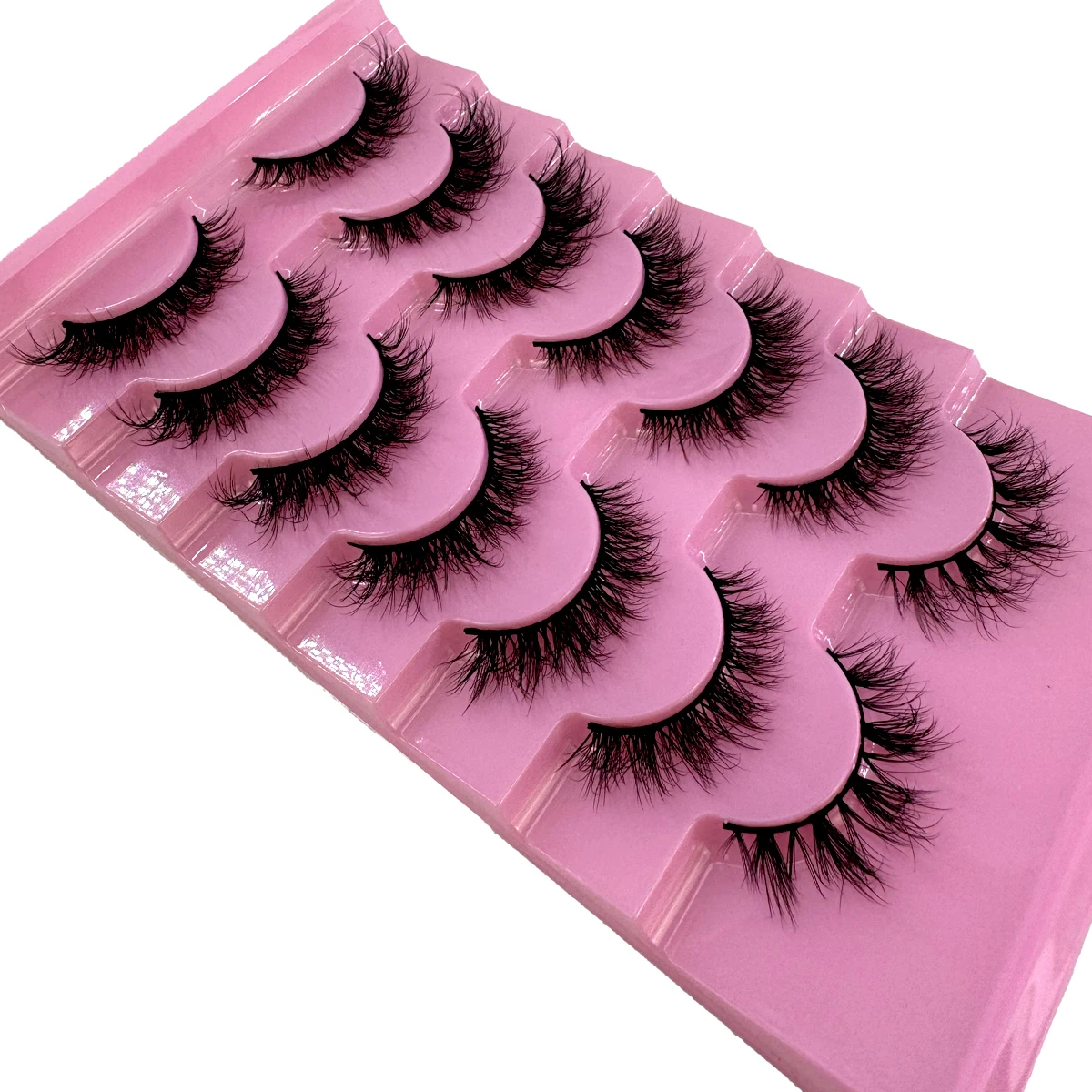 New 7 Pairs Faux Mink Eyelashes Handmade False Eyelashes Natural Nude Makeup Simulation Cross Messy Eye 3D Curly Eyelashes